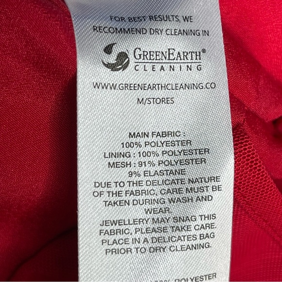 Self-Portrait Red Crepe Bow Midi Dress Size 8 NWT Off-Shoulder Side Slit - Picture 14 of 14